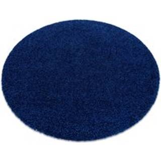 Tæppe SOFFI hjul shaggy 5cm marineblå blå cirkel 100 cm