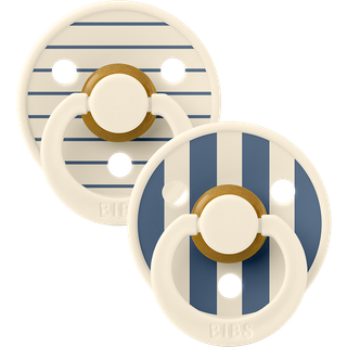 Bibs Pacifier Studio Colour Pin Latex Size 2 Ivory Steel Blue Mix (2 stk)
