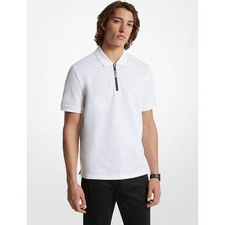 MK Cotton Half-Zip Polo Shirt - White - Michael Kors