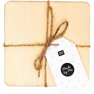 Untersetzer aus Holz quadratisch - Beige