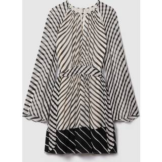 Reiss Reiss Minty Striped Cut-Out Mini Kjole