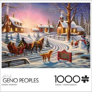 Buffalo Games - Geno Peoples - Søndag aften - 1000 Piece Jigsaw -puslespil til voksne -udfordrende puslespil perfekt til spilaftener - Færdig stø