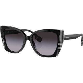 Burberry Kvinde BE4393 MERYL 40518G Solbriller Acetat Sort Grå Cat Eye Normal Skygge