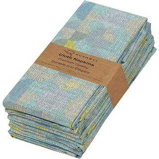 Ruvanti klud servietter s?t af 6 bomuld 100% 18x18 inches servietter klud vaskbar bl?d absorbent. Bomuldsservietter til fester julet Thanksgiving