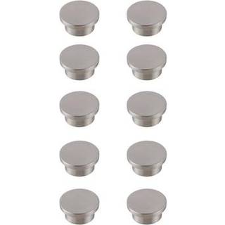 Trovon 1.6 """" Diameter b?rstet nikkel overdimensioneret rundknap multipack (s?t p? 10)