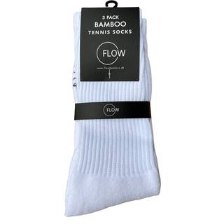FLOW Bambus Tennis Strømper 3 Pack Hvid 39 - 42