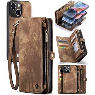 iPhone 15 Caseme 2-i-1 Multifunktionel Pung Cover - Brun