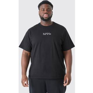 Mens Black Plus Original Man Print T-shirt