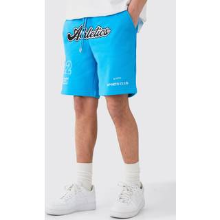 Mens Cobalt Regular Varsity Applique Shorts