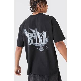 Mens Black Oversized Bm Graphic T-shirt