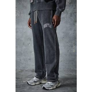 Mens Black Man Active Straight Leg Washed Rest Day Jogger
