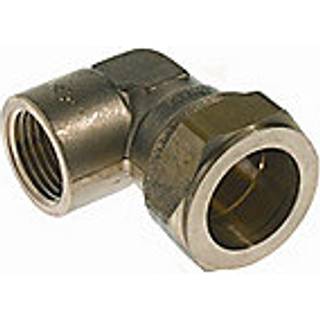 Vinkel 1/2" - 15 mm med muffe forkromet Kompressions Fitting