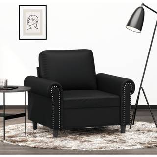 lænestol 60 cm kunstlæder sort