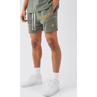 Mens Khaki Relaxed Short Length Homme Volley Shorts