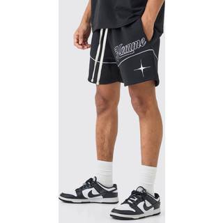 Mens Black Relaxed Short Length Homme Volley Shorts