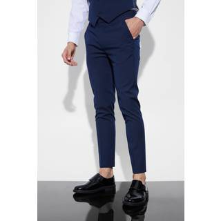Mens Navy Super Skinny Suit Trousers