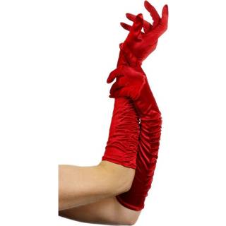Ellenbogenlange Handschuhe rot