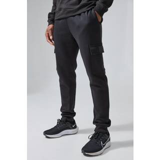 Mens Black Man Active Gym Regular Fit Cargo Jogger