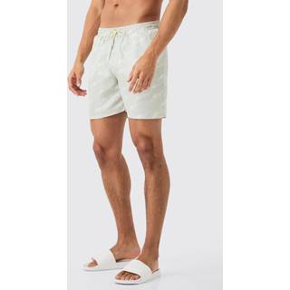 Mens Black Mid Length Man Sig Swim Short