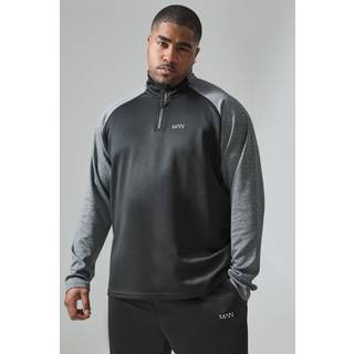 Mens Black Plus Man Active Gym Funnel Neck Regular Fit Short Set
