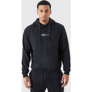 Mens Black Man Signature Over The Head Hoodie