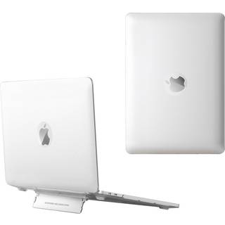 Macbook Pro 13 (2016-2022) Plastik Cover m. Ståfunktion - Frosted Hvid