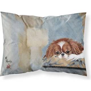 """" Caroline's Treasures MH1010Pillowcase Japanese Chin Resting Fabric Standard Pillowcase Large Multicolor """"