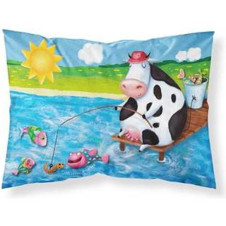 """" Caroline's Treasures Cow Fishing Off of a Pier Fabric Standard Pillowcase APH0085Pillowcase Multicolor """"