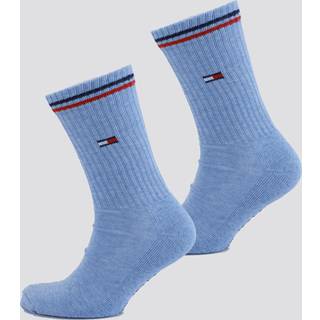 Tommy Uni TJ Iconic Crew Socks 2-pak - Lightblue - Str 39/42 * Kampagne *