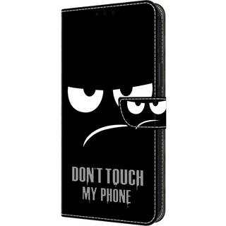 Motorola Moto G54 Læder Cover m. Pung & Print - "Don&#39;t Touch My Phone"