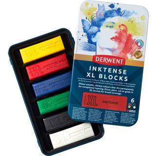 Derwent Inktense XL Blocks 6 – akvarelkridt i stort format, 60×20×20 mm stk.