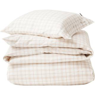 Lexington Checked /cotton Sengesæt 220x220 + 50x60 Cm t/beige - Sengetøj Lyocell Hvid - 12410025-1620-S305
