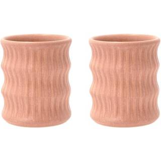 Villa Collection Styles kop med rillet mønster 30 cl 2-pak Lyserød