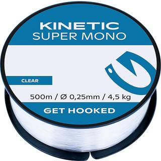 Kinetic Super Mono nylonline 500 meter 0,25 mm - klar (På lager i varehus)