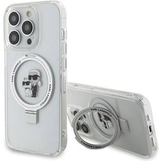 Karl Lagerfeld Ring Stand Karl&Choupette MagSafe cover til iPhone 13 Pro / 13 - hvid