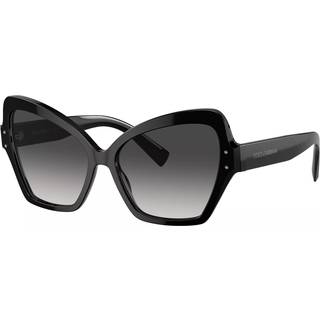 Dolce & Gabbana Kvinde DG4463 501/8G Solbriller Acetat Sort Grå Sommerfugl Normal Skygge
