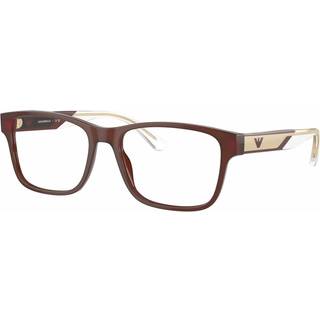 Emporio Armani Mand EA3239 6095 Optiske stel Acetat Brun Transparent Firkantet Normal