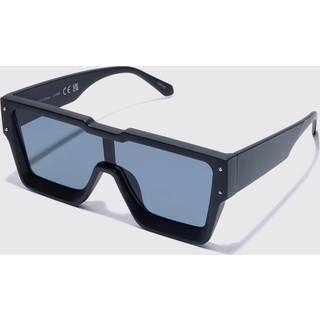 Mens Black Plastic Shield Lens Sunglasses