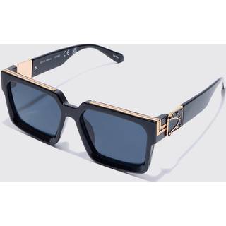 Mens Black Plastic Temple Detail Sunglasses