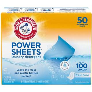 Arm & Hammer Power Sheets Tjvaskemiddel Frisk linned 50ct op til 100 sm mngder (emballagen kan variere)