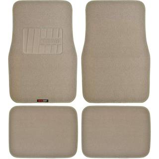 BDK Beige Heavy Duty Front & bageste t?ppegulvm?tter Universalforinger til bil SUV VAN & TRUCK All vejrbeskyttelse med anti-slip nibs Fit konture