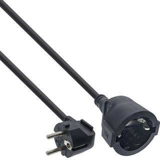 230V Schuko strøm forlængerkabel | sort (CEE7/7 CEE7/3) | 2 meter | PRIS-MATCH
