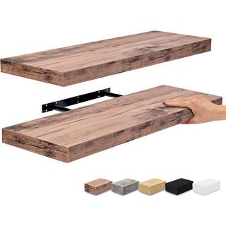 Sorbus flydende hylder til v?g - 24 tommer v?ghylder til sovev?relset k?kkenindretning badev?relse hylder - 2 mahogni flydende hylder til v?gindr