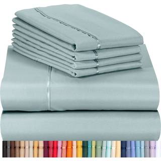Luxclub 6 pc King Sheet Set Breathable Luxury Bedark Deep Pockets 18 """" Wrinkle Fre
