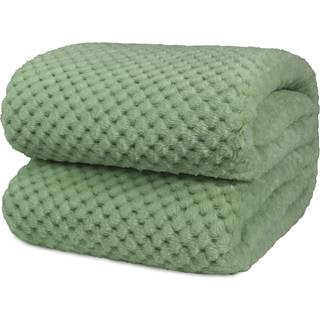 Pavilia salvie gr?nt kast t?ppe til sofa dobbeltseng bl?d fleece kast til sofa stol fuzzy vaffel tekstureret t?ppe hyggelig varm letv?gt hele s?s