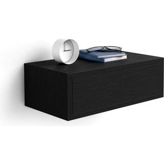Mobili Fiver Riccardo Floating Nightbord Ashwood Black 17,7 """" X 9,8 """" X 6,1 """" Laminat-f?rdig moderne sengeplads Slutbord Italienske m?bler