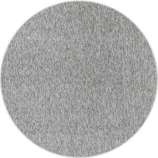 Nizza Rund Kortluvet tæppe Ensfarvet - Lysegrå - 120x120 (Rund)