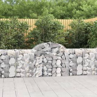 buede gabionkurve 11 stk. 200x30x80/100 cm galvaniseret jern