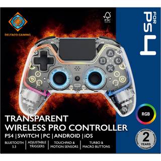 Deltaco Gaming Transparent Trådløs Controller (PS4/PC)
