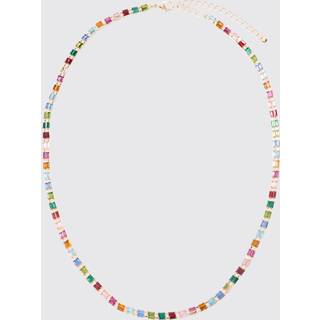 Mens Iced Multi Stone Necklace In Multi